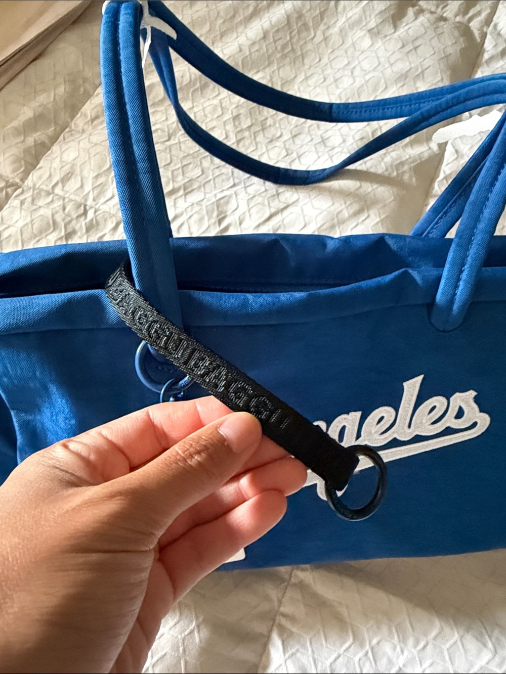 NWT Baggu Blue 'Los Angeles' Dodgers Bowler Bag - Picture 5 of 9